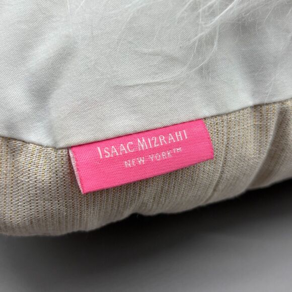 Isaac Mizrahi Decorative Pillow Llama Alpaca Boho Pom Pom Tassels Faux Fur Tibet - Picture 3 of 8